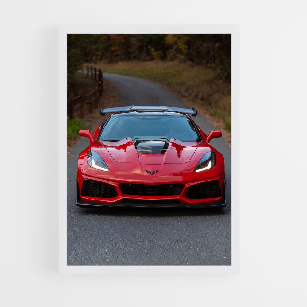 Poster Corvette Vitesse courbes – affiche Chevrolet (vue 3)